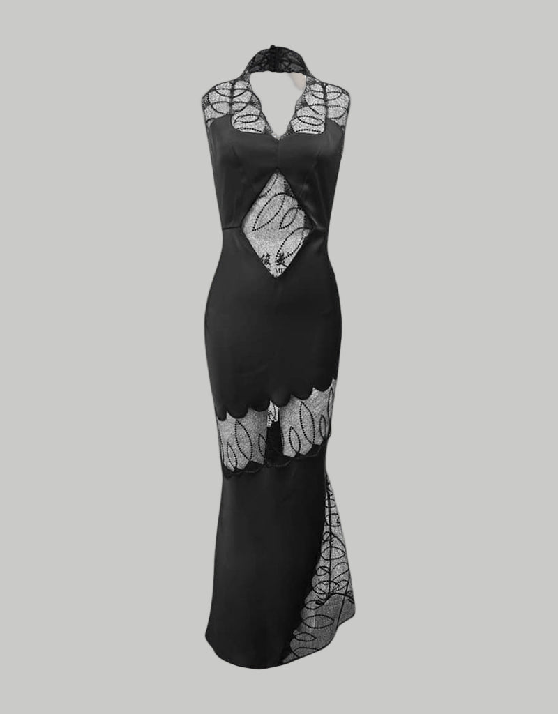 (Preorder) Melissa Black Silk & Lace Dress
