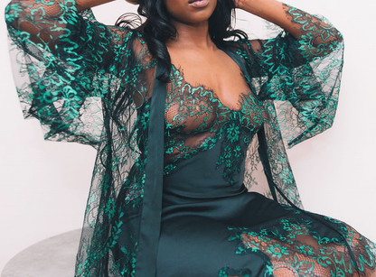 Carmen silk and lace lingerie slip dress